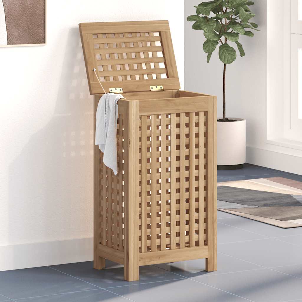 Wäschekorb Natur 35 x 25 x 60 cm Massivholz Teak