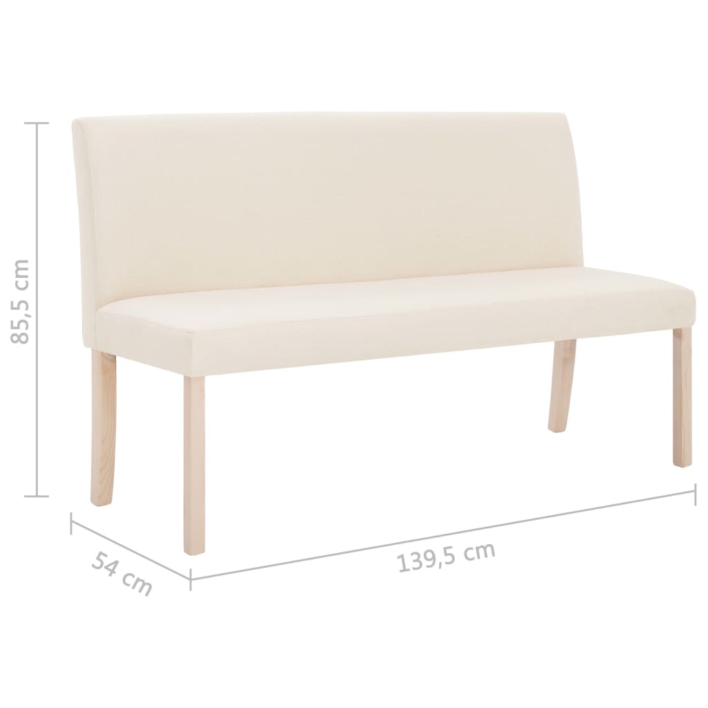 Sitzbank 139,5 cm Dunkelgrau Polyester