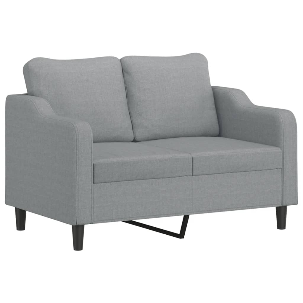 3-tlg. Sofagarnitur mit Kissen Creme Stoff