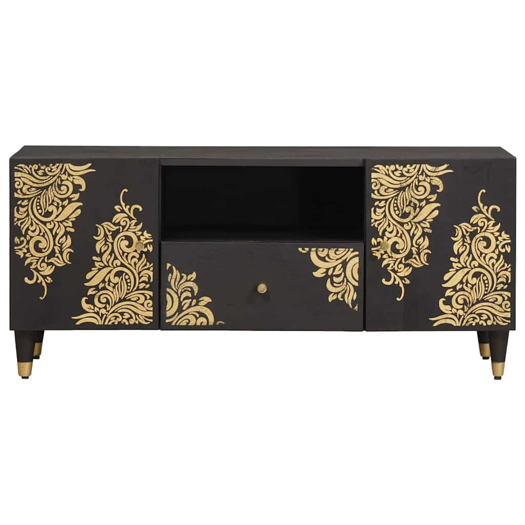 TV-Schränk mit Tür Honigbraun 105 x 33 x 46 cm Massivholz Mango
