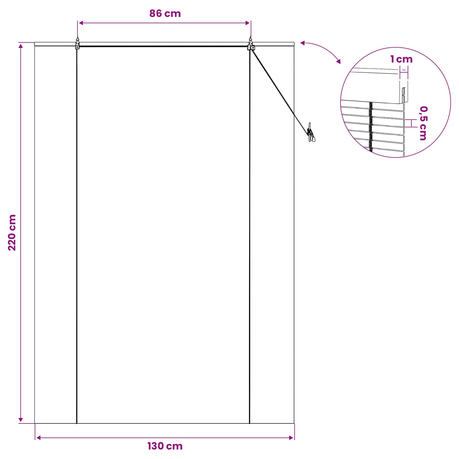 Rollo Braun 60 x 160 cm Bambus