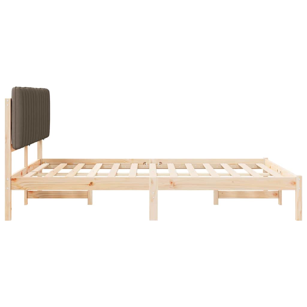 Bettgestell mit gepolstertem Kopfteil Hellgrau 200 x 200 cm