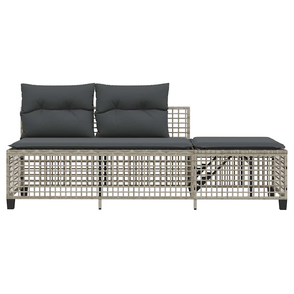 3-tlg. Garten-Ecksofa-Set mit Kissen Schwarz Poly Rattan