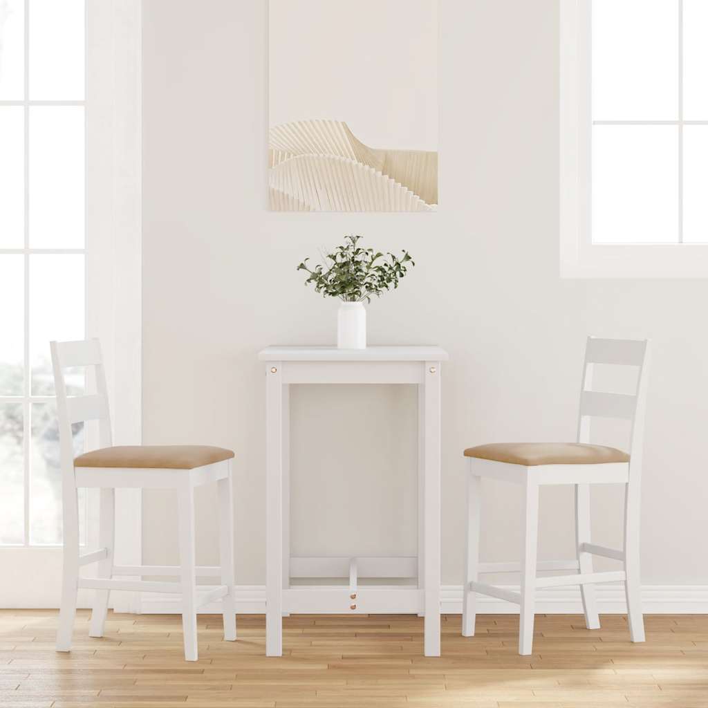 Barhocker mit Kissen 2 Stk. Braun Massivholz Gummibaum