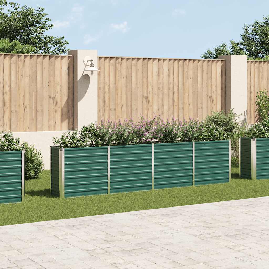 Garten-Hochbeet Verzinkter Stahl 240x80x77 cm Grün