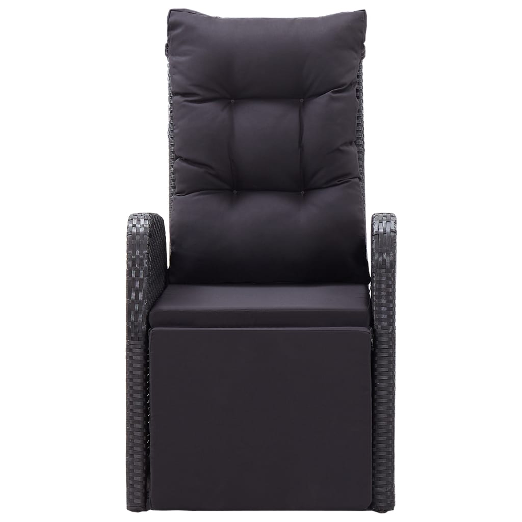 Garten-Liegestühle mit Kissen 2 Stk. Grau Poly Rattan