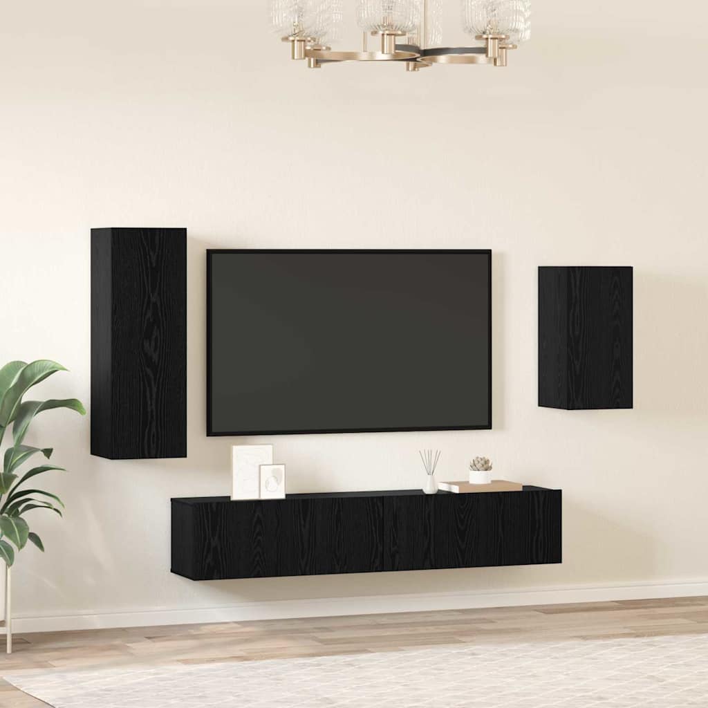 4-tlg. TV-Schrank-Set Weiß Holzwerkstoff