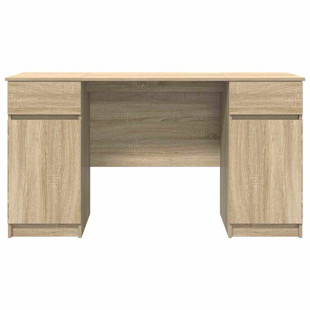 Schreibtisch mit Schubladen Weiß 140 x 49 x 76 cm Holzwerkstoff