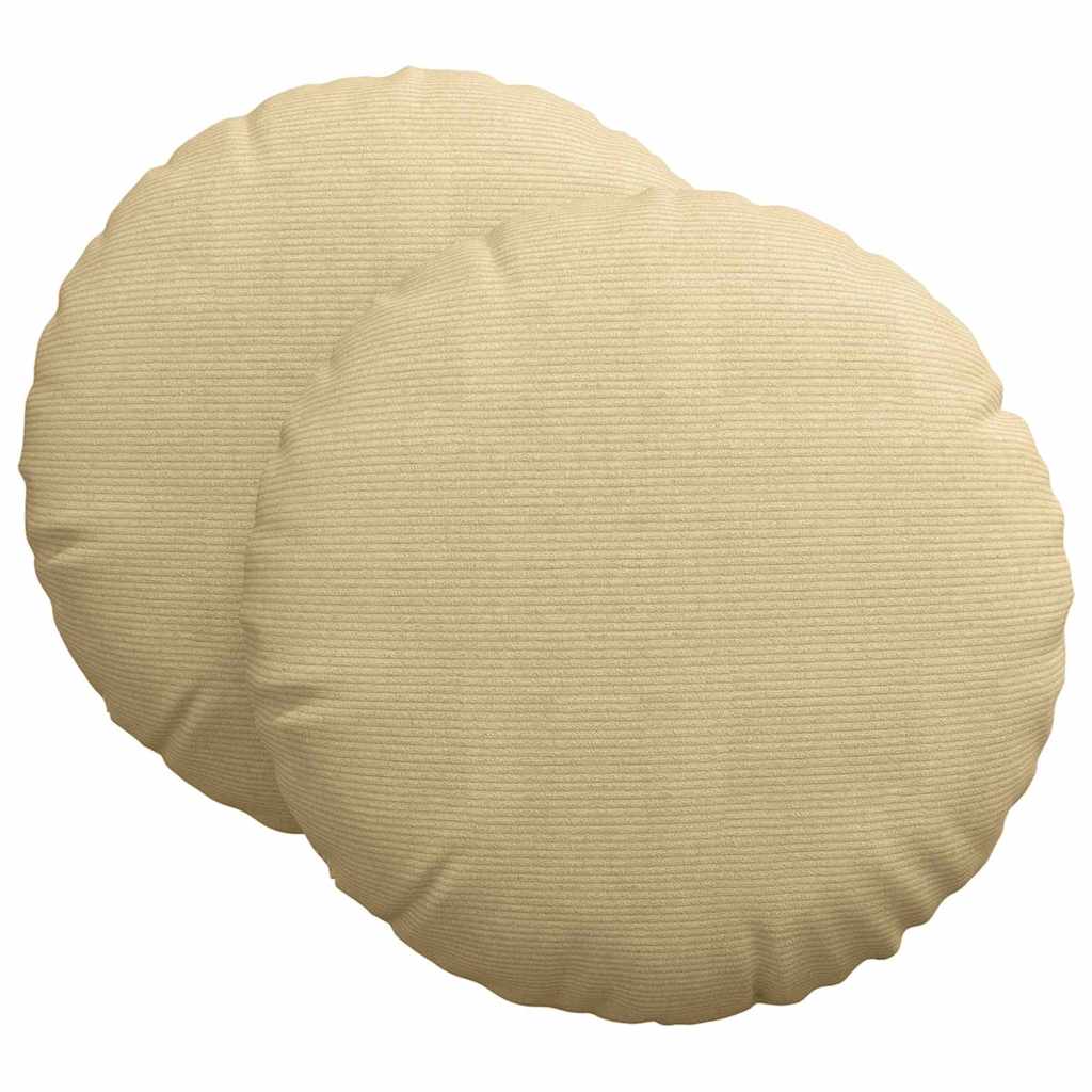 Sitzkissen 2 pcs Hellgrau Ø30 x 13 cm Cordstoff