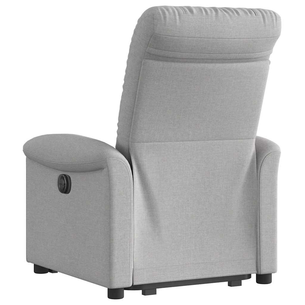 Massagesessel mit Aufstehhilfe Hellgrau Stoff