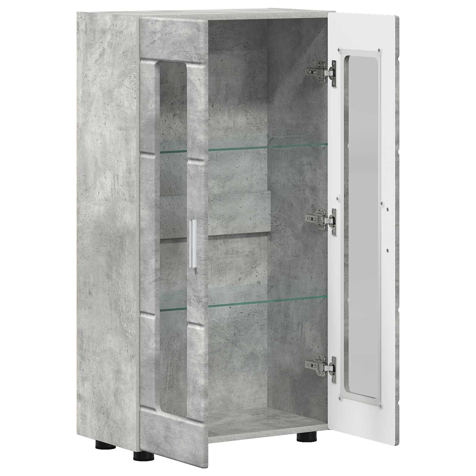 Highboard mit Regal FLORIN Weiß 60 x 35 x 182 cm Holzwerkstoff