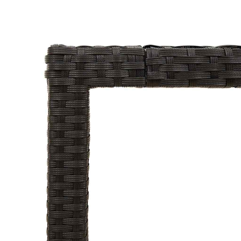 Gartentisch 190x90x75 cm Akazienholz und Poly Rattan Schwarz
