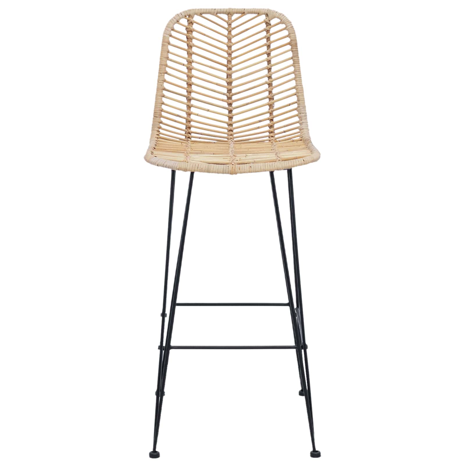 Barstuhl 2 pcs 44,5 x 54,5 x 97,5 cm Rattan und Eisen