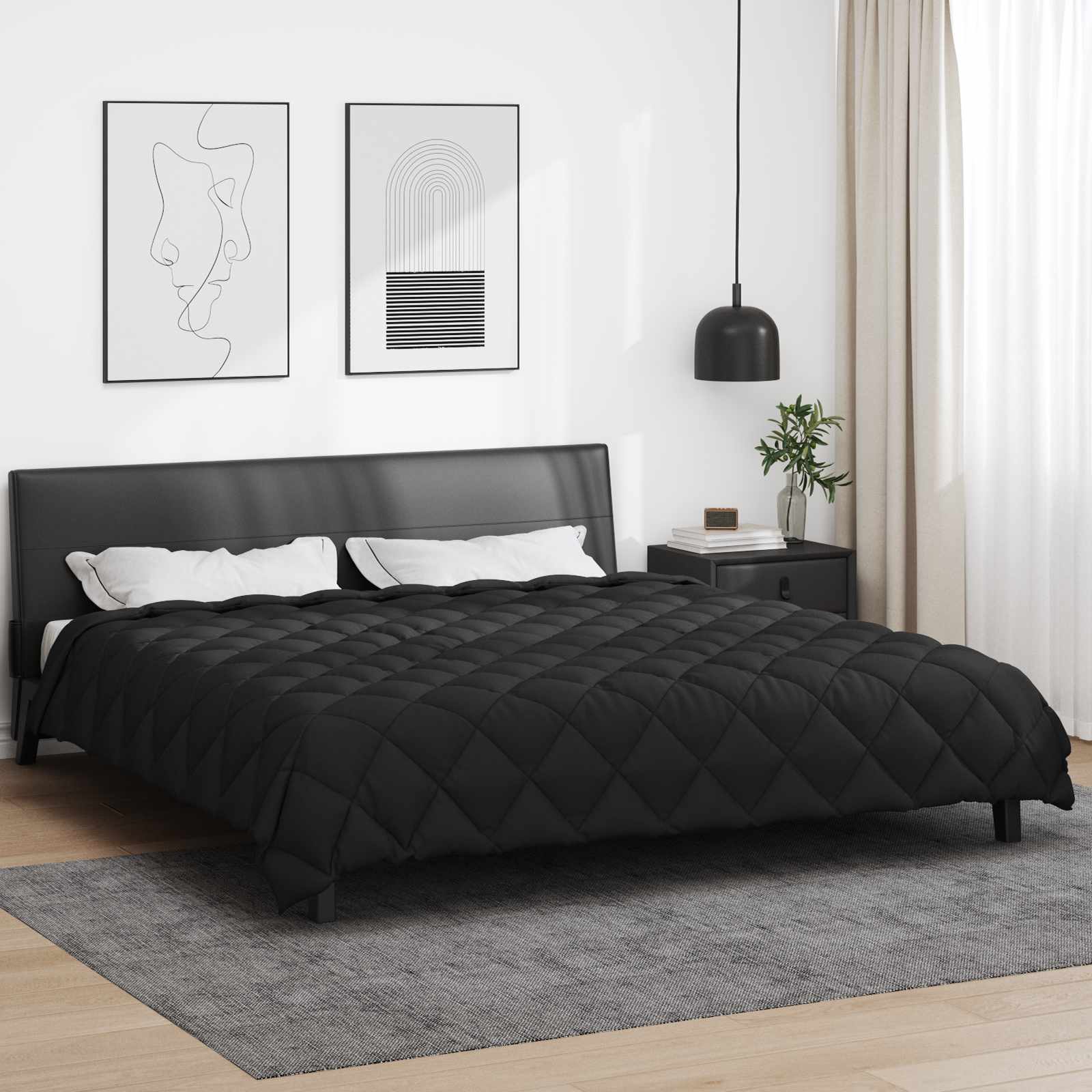 Winterbettdecke Anthrazit 135 x 200 cm Mikrofaser