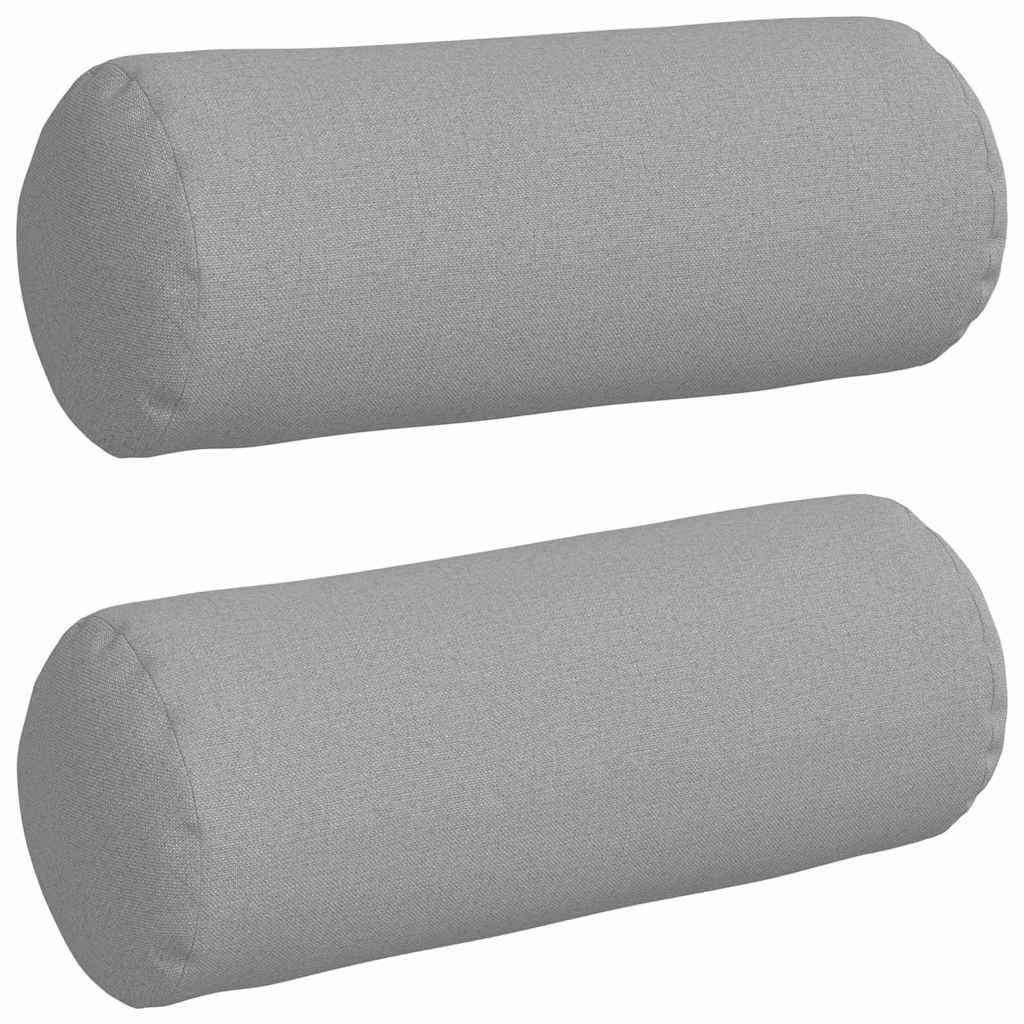 Bolsterkissen 2 Stück Hellgrau Ø 15 x 40 cm Stoff