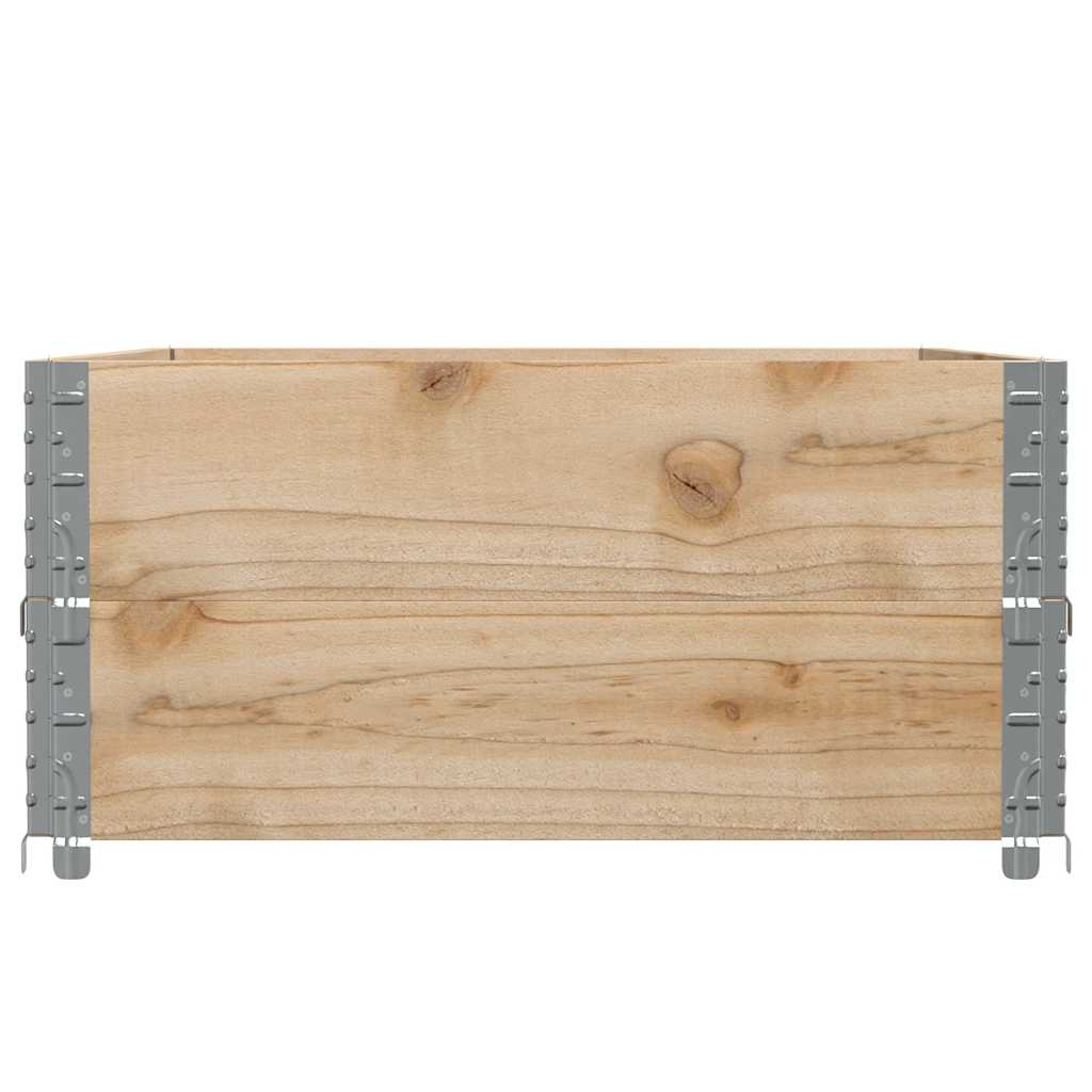 Paletten-Aufsatzrahmen Schwarz 80x60 cm Massivholz Kiefer