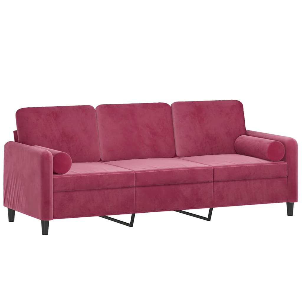 2-Sitzer-Sofa mit Zierkissen Dunkelgrün 120 cm Samt