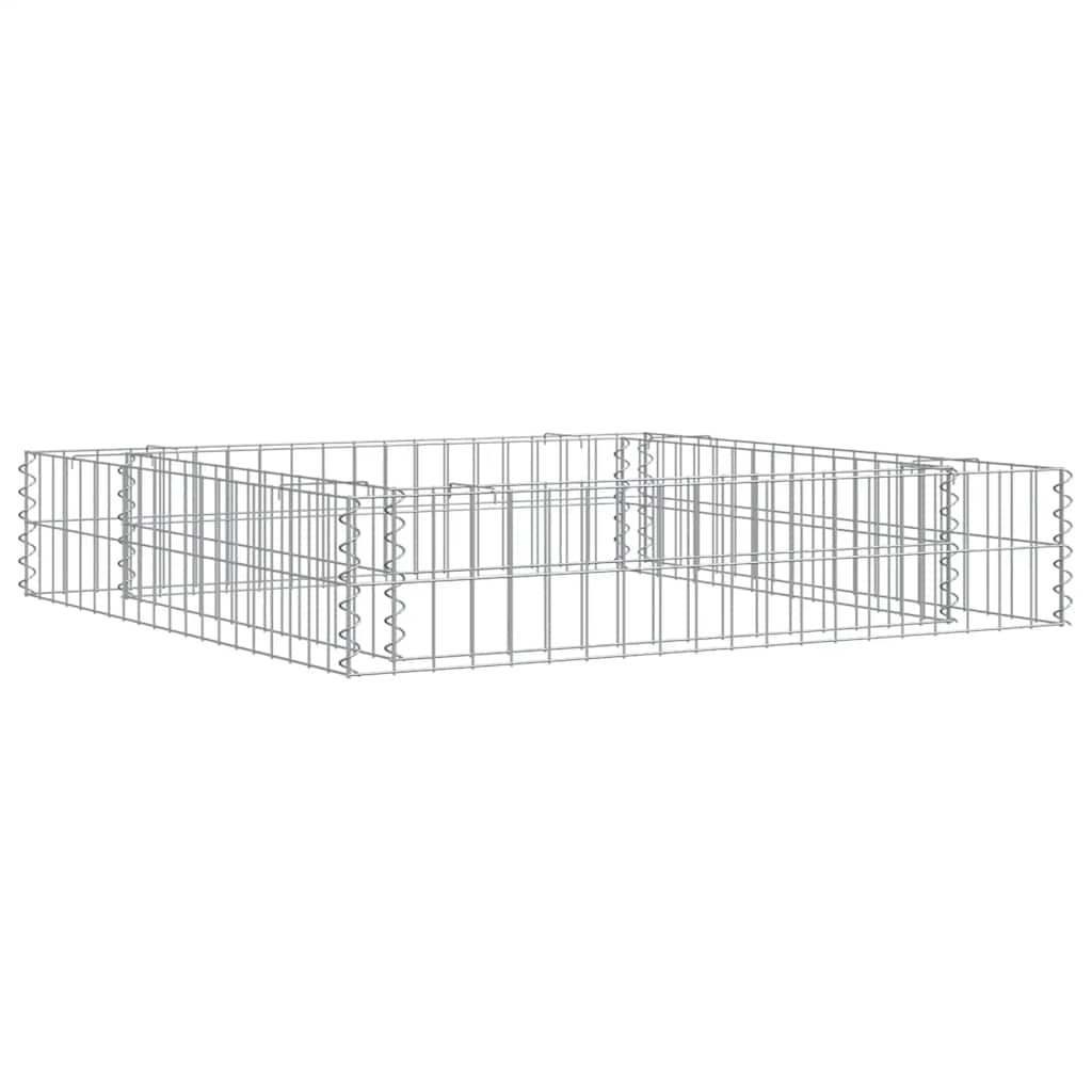 Gabionen-Hochbeet Verzinkter Stahl 100x100x20 cm