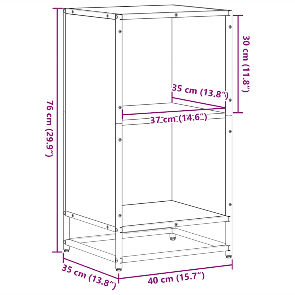 Bücherregal Schwarz 60x35x139 cm Holzwerkstoff