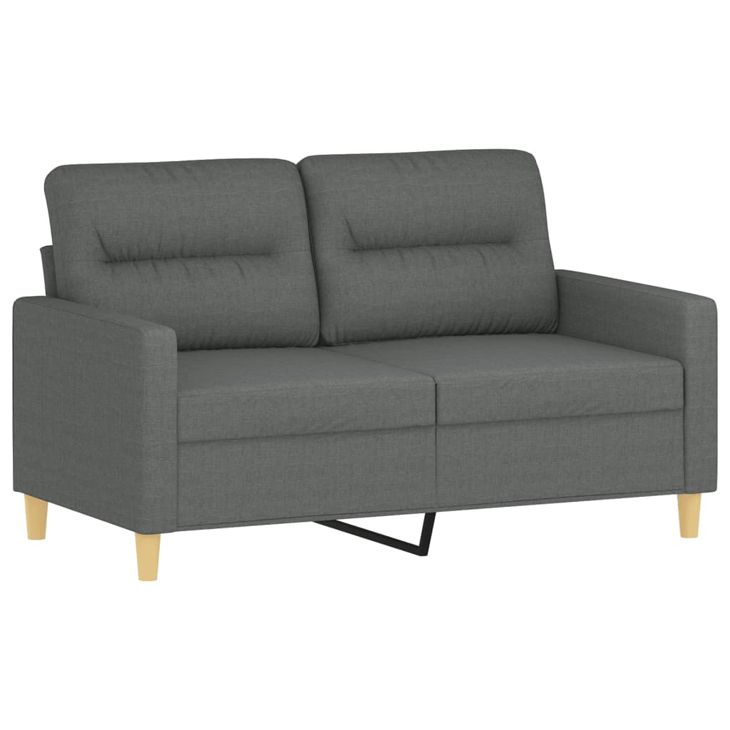 2-Sitzer-Sofa mit Zierkissen Braun 120 cm Stoff