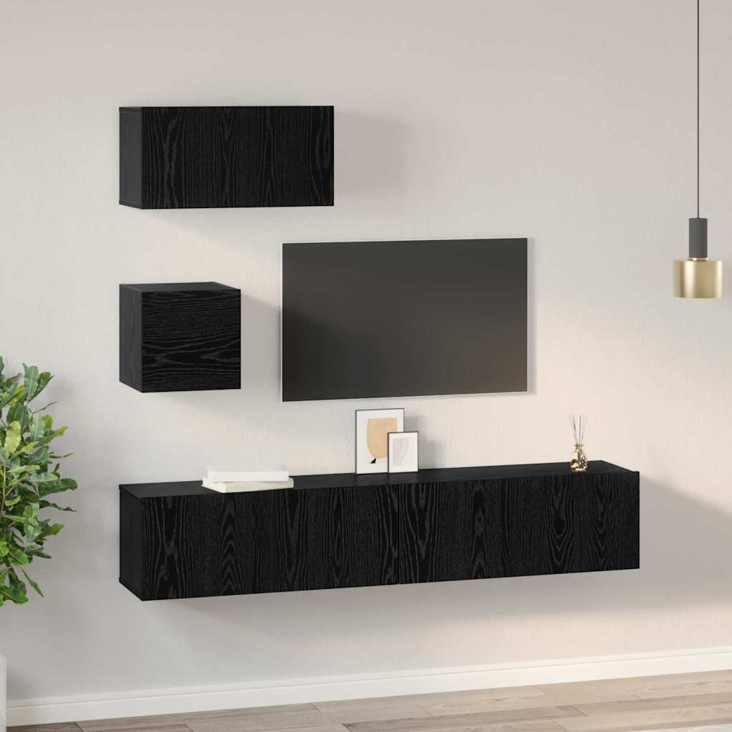 4-tlg. TV-Schrank-Set Weiß Holzwerkstoff