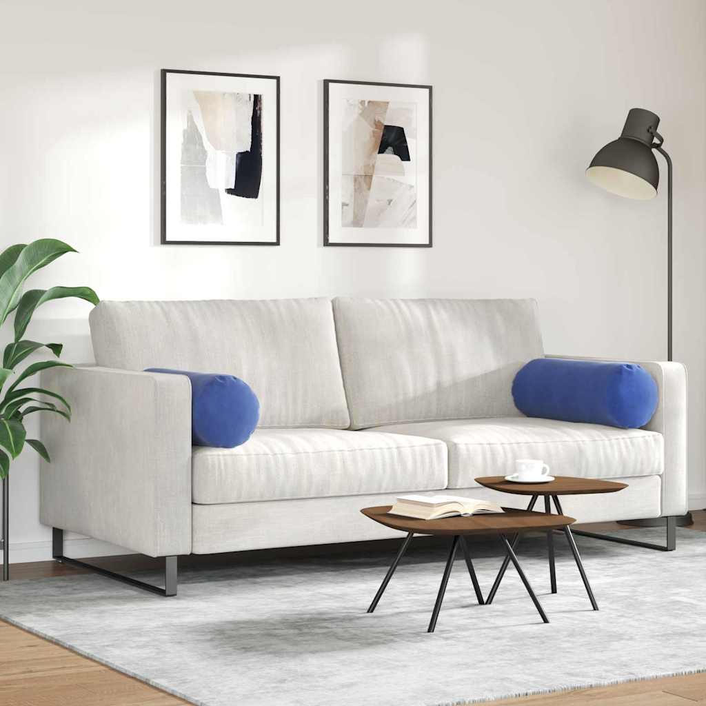 Bolsterkissen 2 Stück Blau Ø 15 x 40 cm Cordstoff