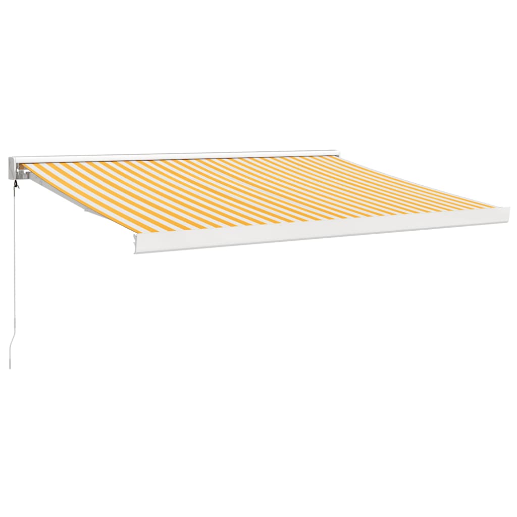 Markise Einziehbar Blau und Weiß 4x3 m Stoff und Aluminium