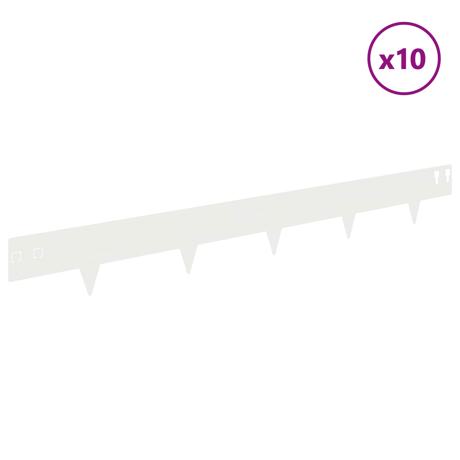 Raseneinfassung 10 pcs 100 x 12 cm Stahl Schwarz