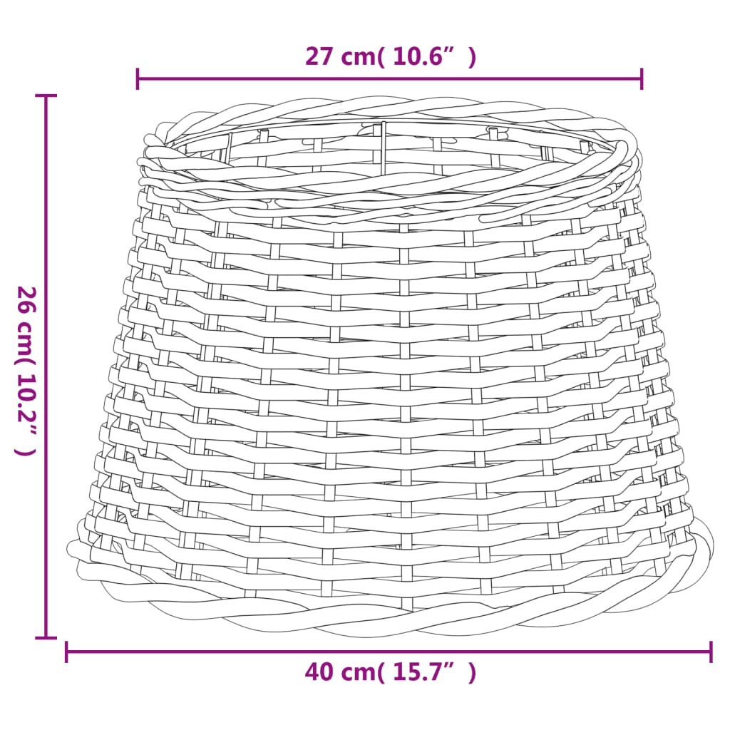 Lampenschirm Weiß Ø15x12 cm Korbweide