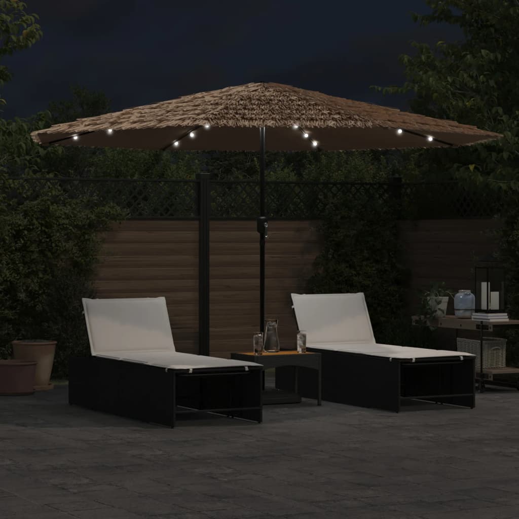 Sonnenschirm mit LED und Stahlmast Braun 248x248x248 cm