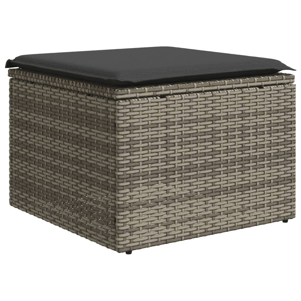 6-tlg. Garten-Sofagarnitur mit Kissen Schwarz Poly Rattan