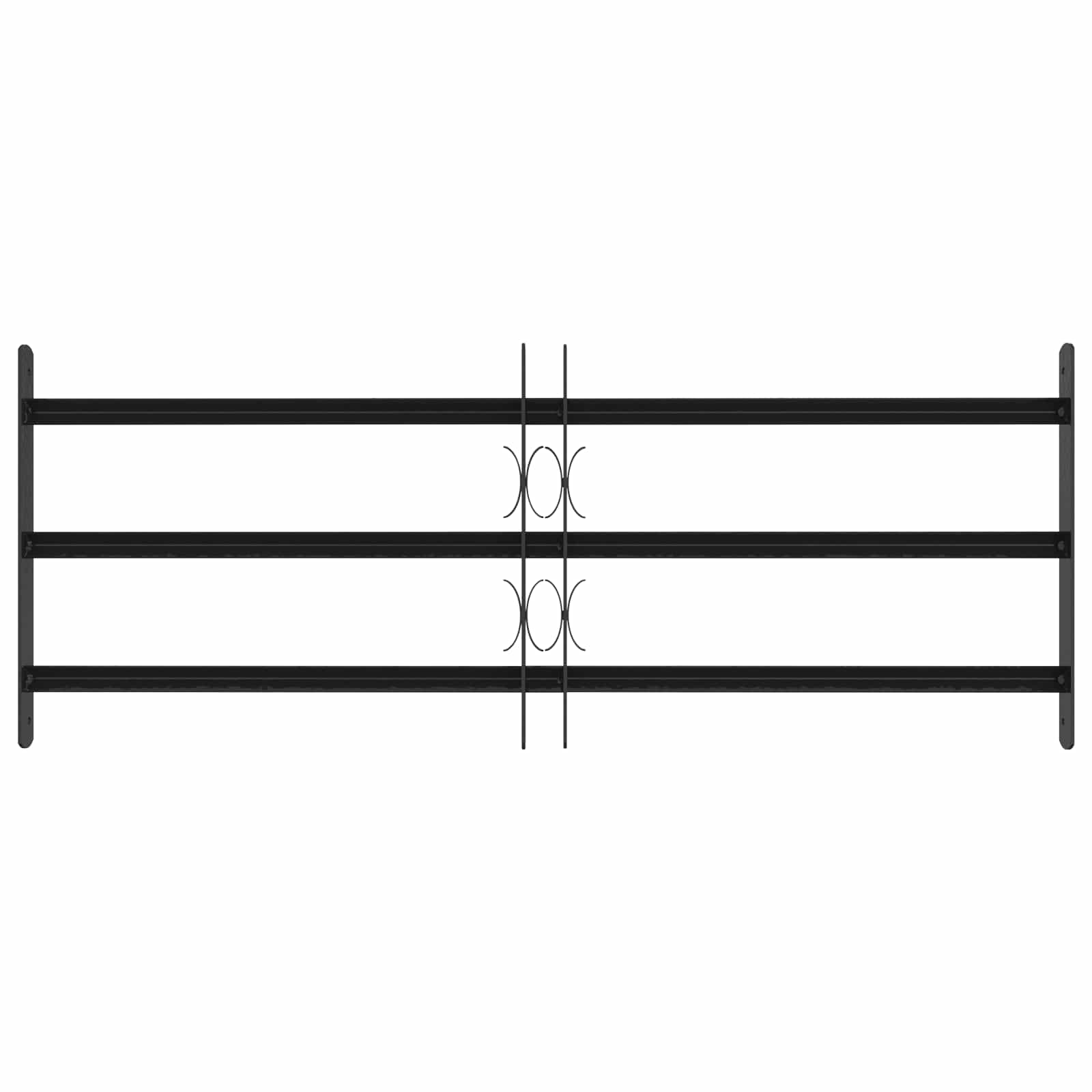 Fenstergitter 76 x 30 cm Pulverbeschichteter Stahl Schwarz