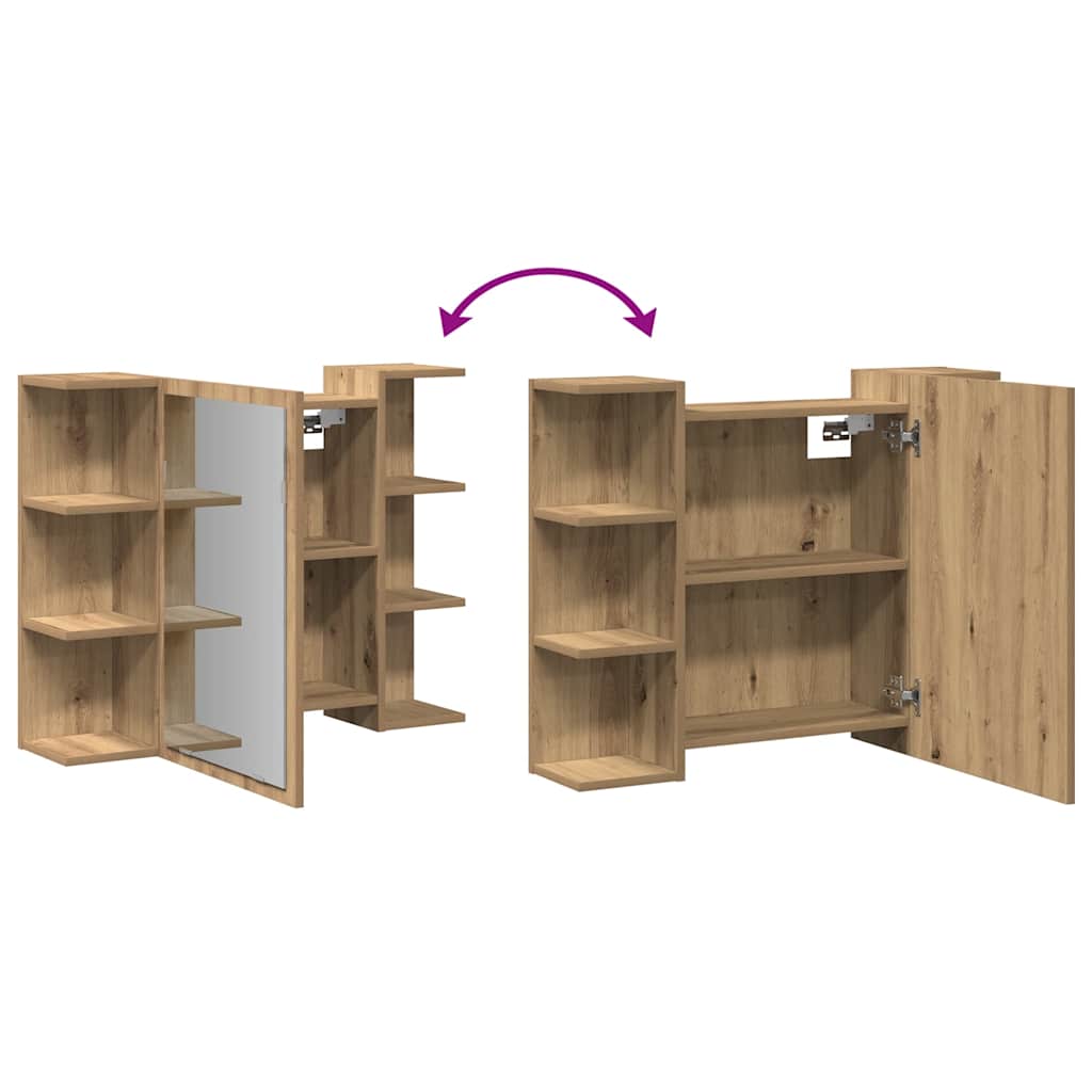 Bad-Spiegelschrank Weiß 80x20,5x64 cm Holzwerkstoff