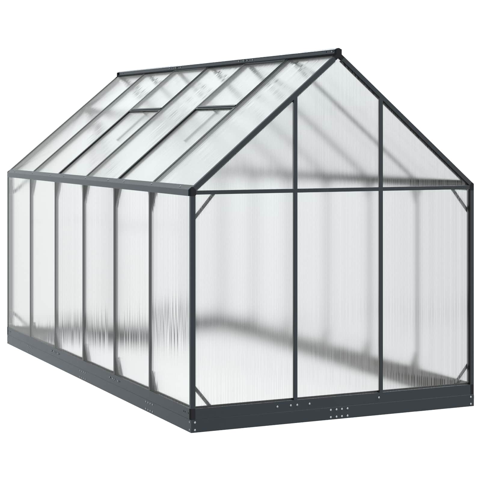 Garten Gewächshaus mit Tür Anthrazit 183,5 x 183,5 x 207 cm