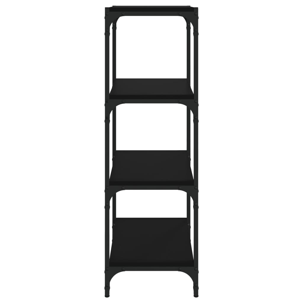 Bücherregal Schwarz 40x33x70,5 cm Holzwerkstoff und Stahl