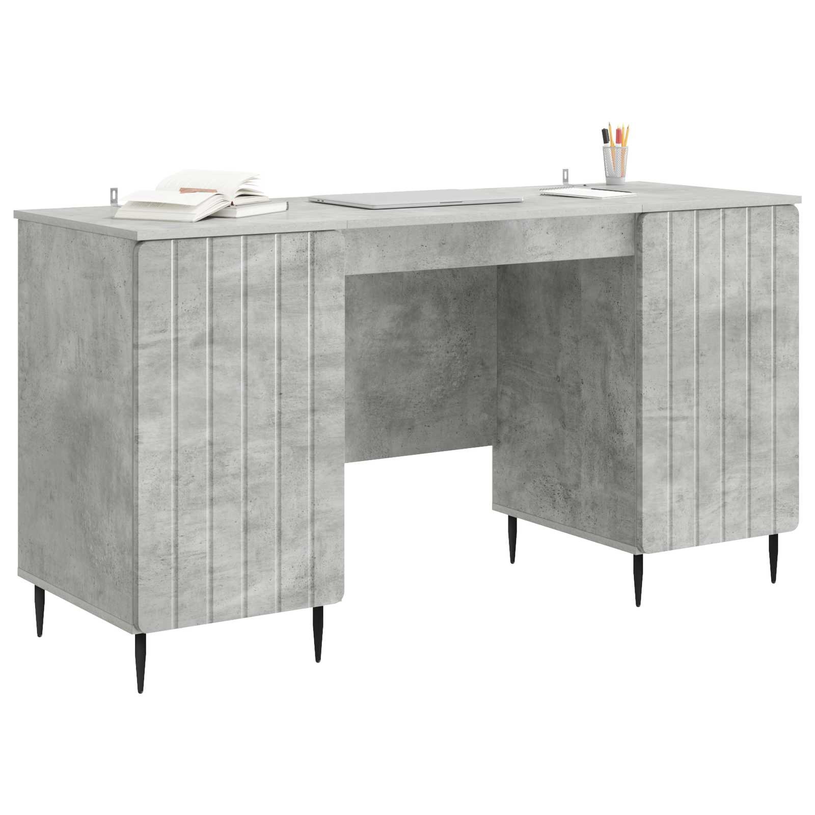 Schreibtisch mit Regal Schwarz 142,5 x 50 x 75 cm Holzwerkstoff