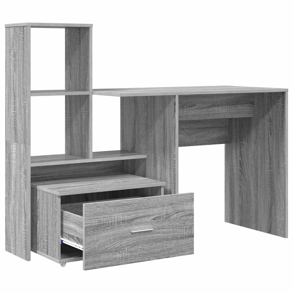Schreibtisch mit Regal Weiß 131,5 x 50 x 106,5 cm Holzwerkstoff
