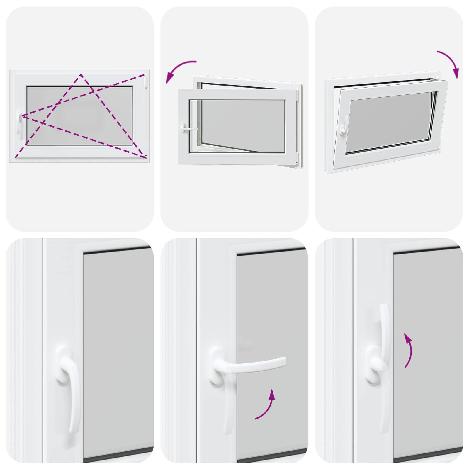 Kellerfenster RISOR 50 x 50 cm PVC und Glas Weiß
