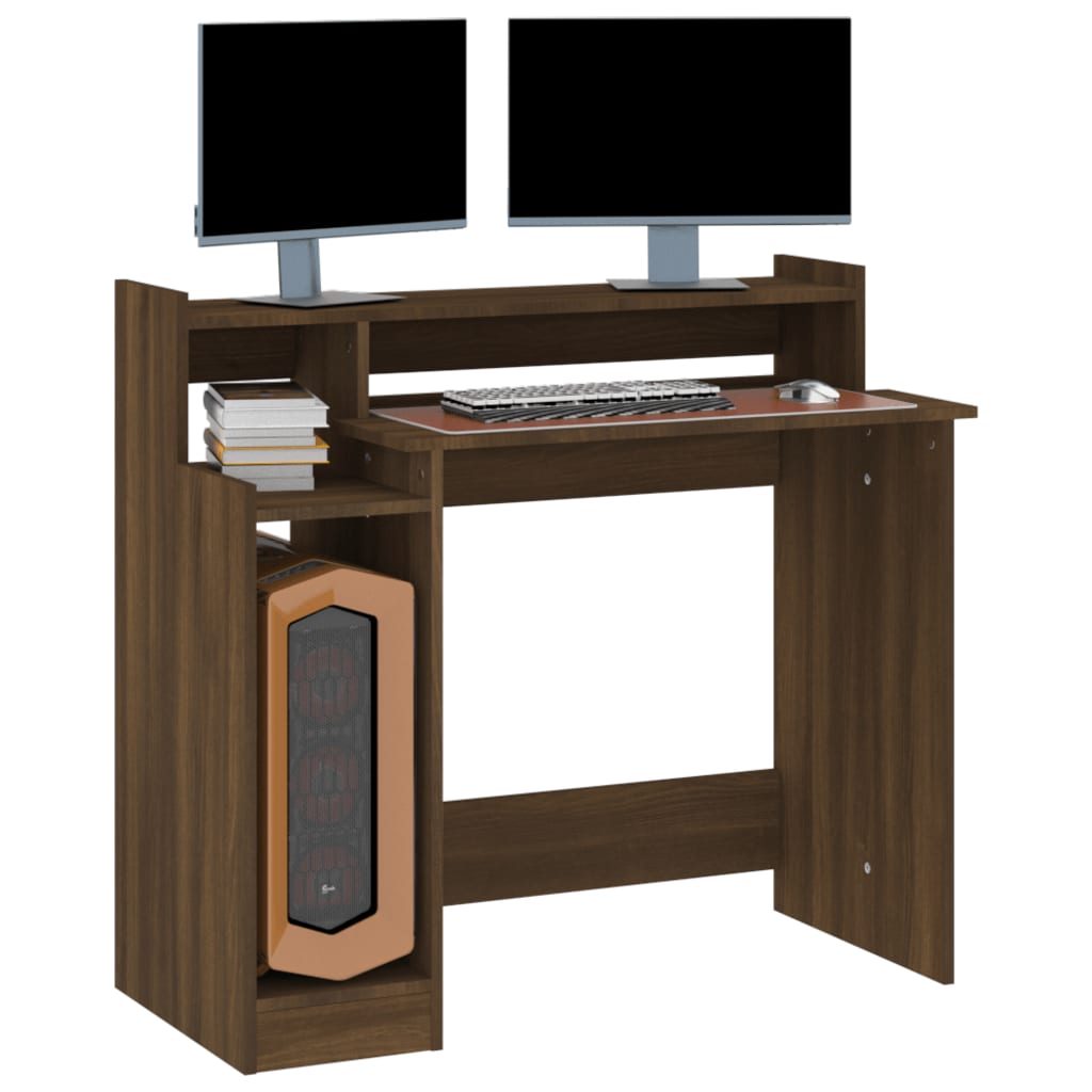 Schreibtisch mit LEDs Weiß 97x45x90 cm Holzwerkstoff