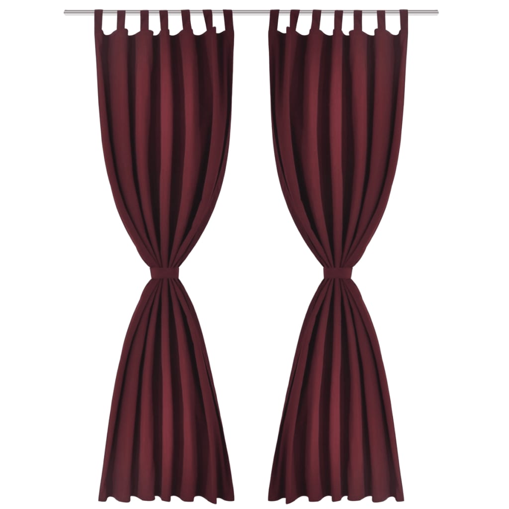 Vorhänge Gardinen aus Satin 2-teilig 140 x 175 cm Schwarz