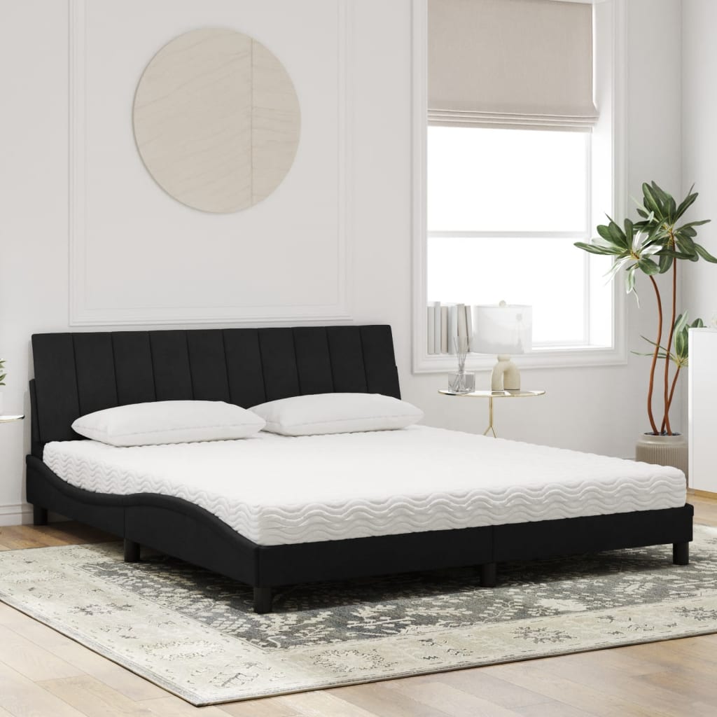 Bett mit Matratze "Hanko" Hellgrau 80x200 cm Samt