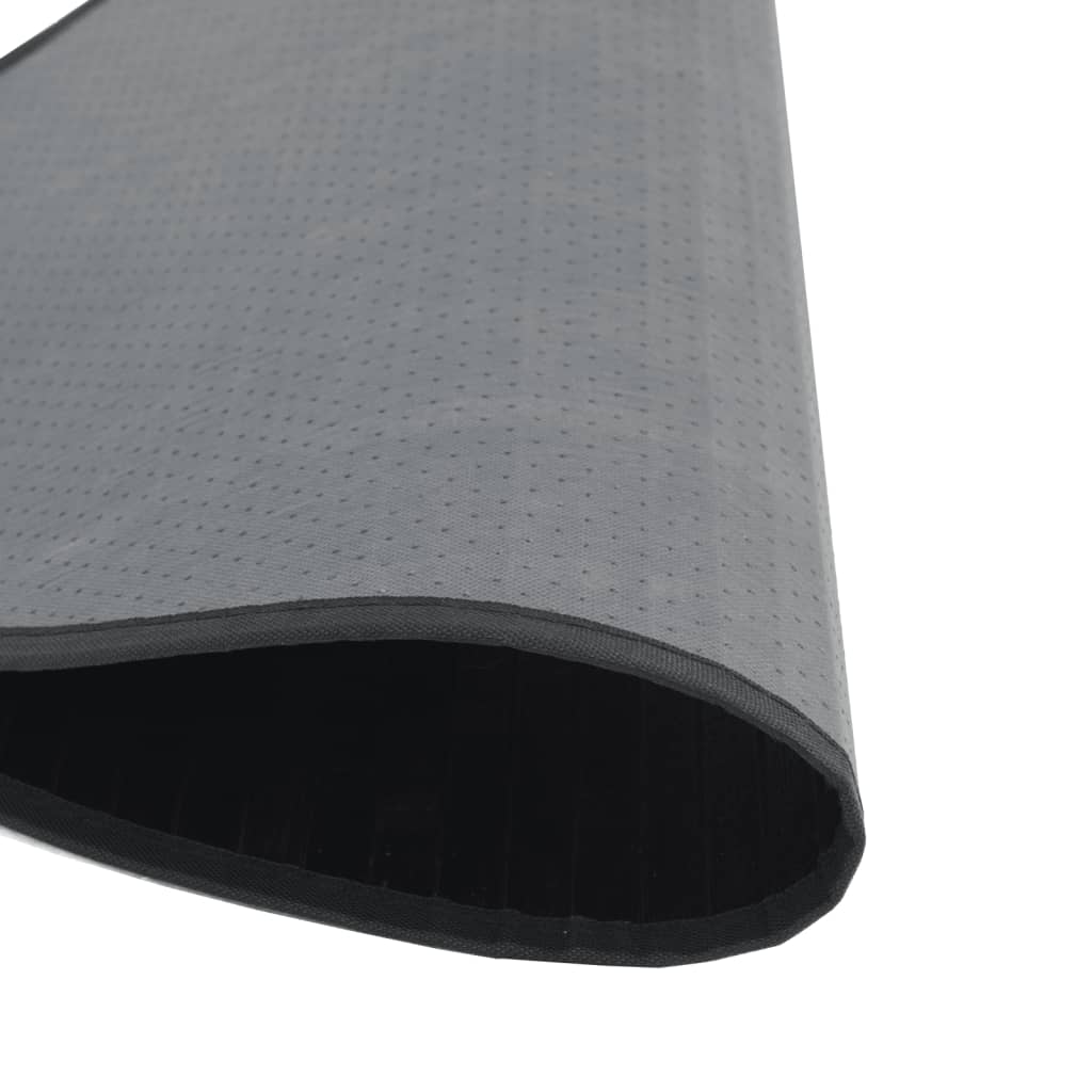 Teppich Rund Schwarz 60 cm Bambus