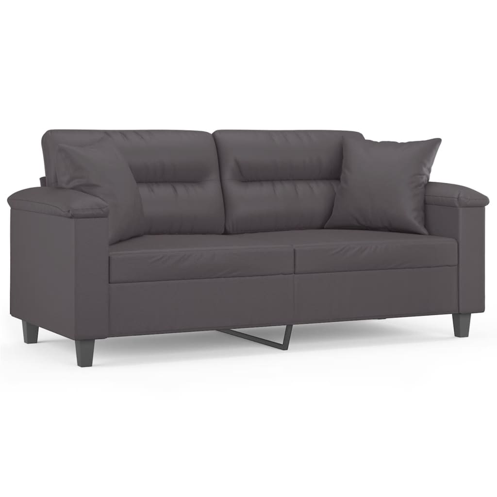 2-Sitzer-Sofa mit Zierkissen Weinrot 120 cm Kunstleder