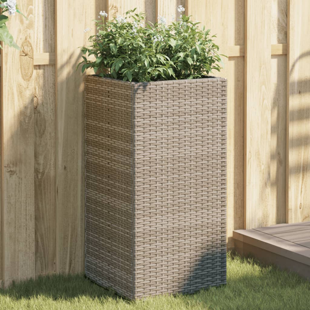 Pflanzkübel 2 Stk. Schwarz 40x40x80 cm Poly Rattan