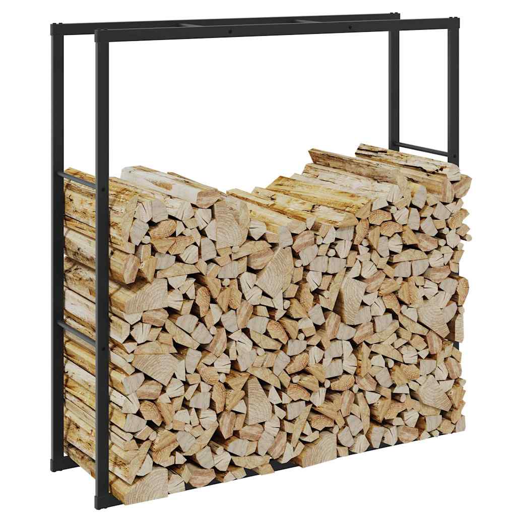 Brennholzregal Schwarz 55x30x61 cm Stahl