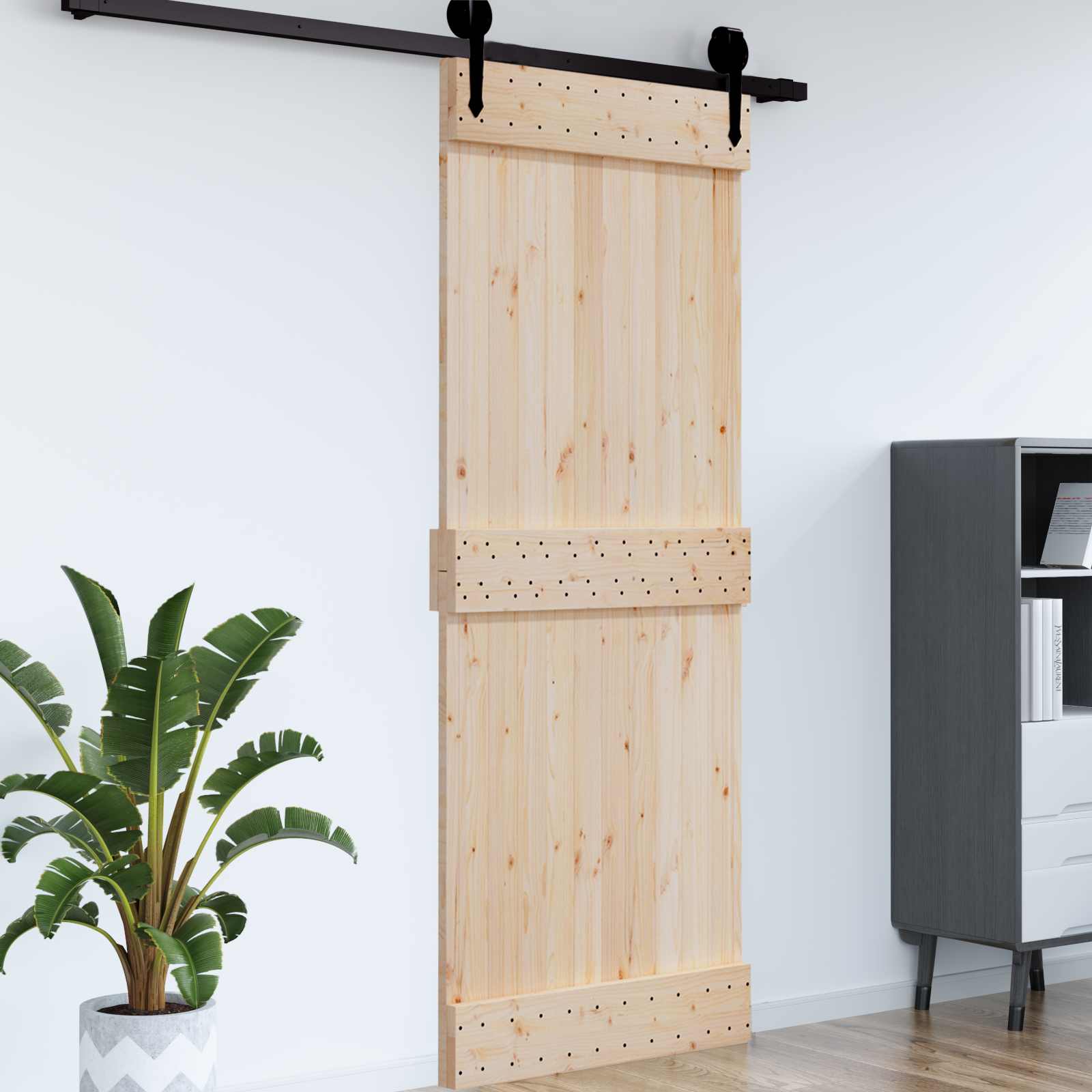 Tür NARVIK Natur 80 x 210 cm Massivkiefer
