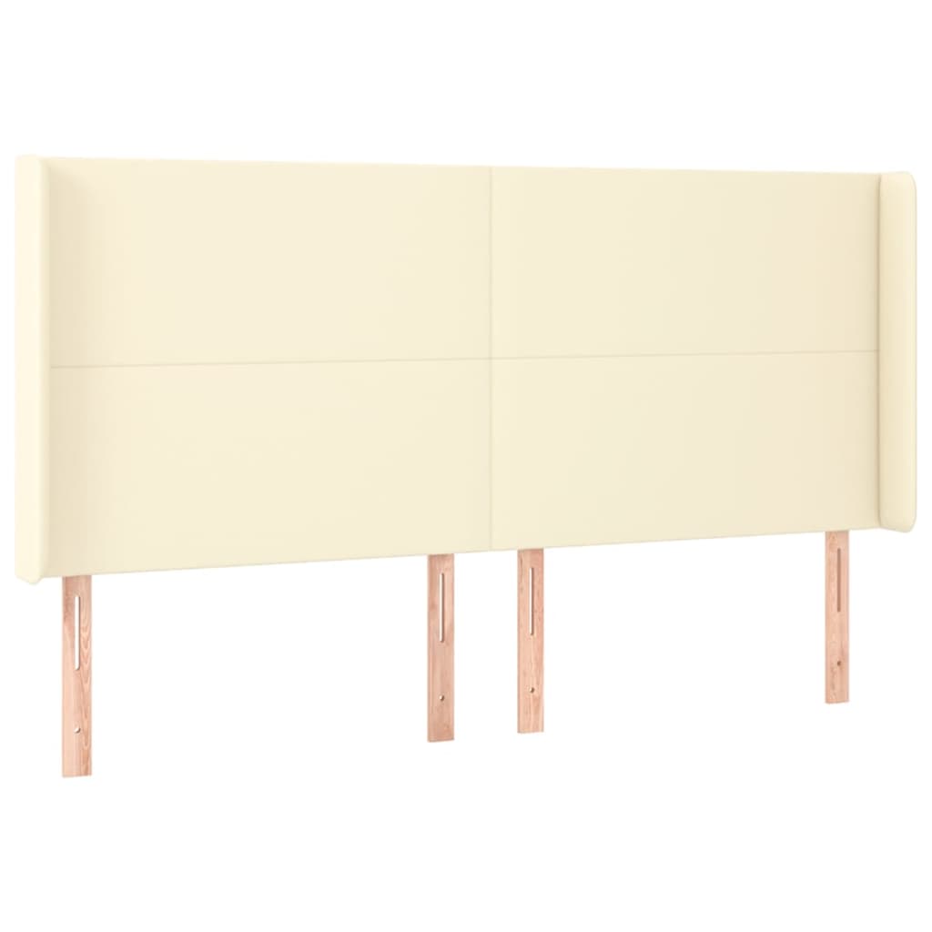 Kopfteil mit Ohren Creme 83x16x78/88 cm Kunstleder