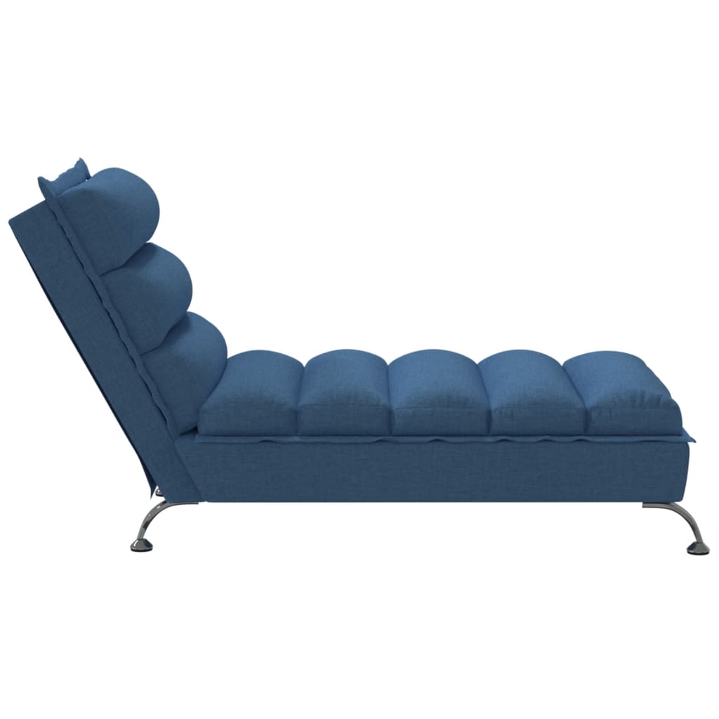 Chaiselongue mit Kissen Hellgrau Stoff