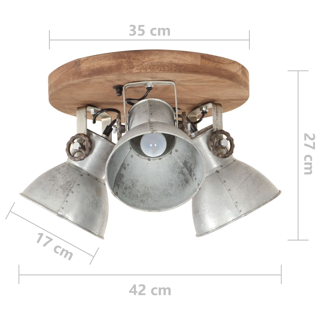 Wandlampe Industriestil Silbern 45x25 cm E27