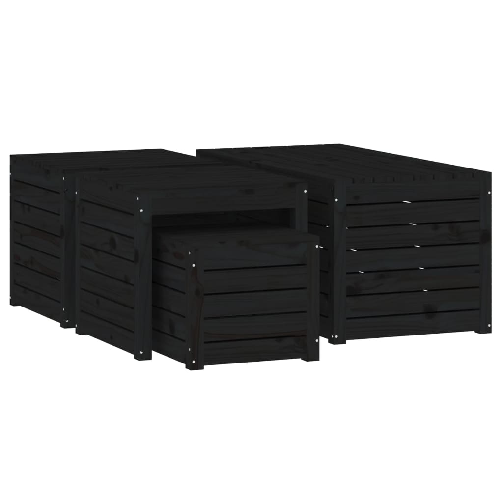 4-tlg. Gartenbox-Set Massivholz Kiefer